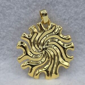 RLM Studio Pendant Robert Lee Morris Gold Tone Brass Abstract Swirl Sunburst